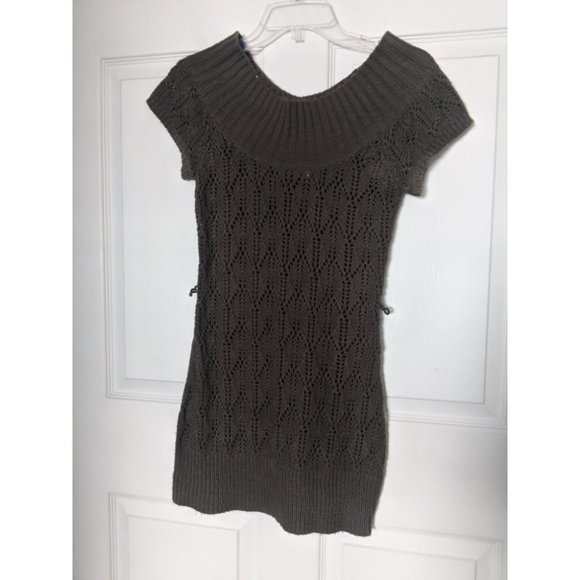 S Olive Green Knit Sweater Dress - Picture 1 of 10